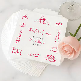 Servilleta De Papel That's Amore Hand Drawn Quirky Elegant Bridal 