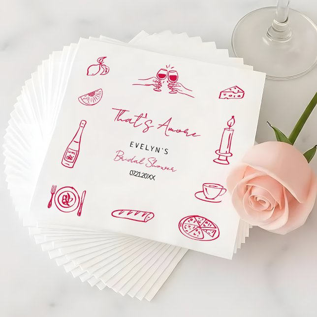Servilleta De Papel That's Amore Hand Drawn Quirky Elegant Bridal  (Subido por el creador)