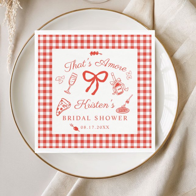 Servilleta De Papel That's Amore Italian Pizza Bridal Shower (That's amore italian pizza bridal shower Paper naking)