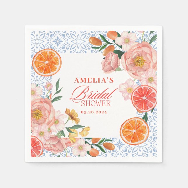Servilleta De Papel Thats amore mediterranean citrus Bridal shower  (Anverso)