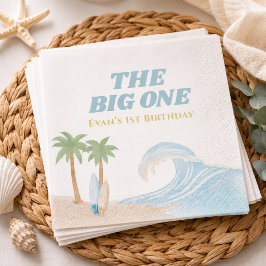 Servilleta De Papel The Big One Beach Surf Verano Acuarela Costera