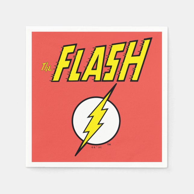 Servilleta De Papel The Flash Name & Lightning Bolt Logo (Anverso)