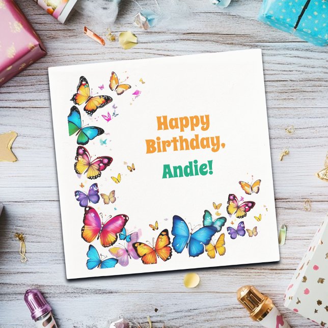 Servilleta De Papel The Joy of Butterflies Birthday Party (Subido por el creador)