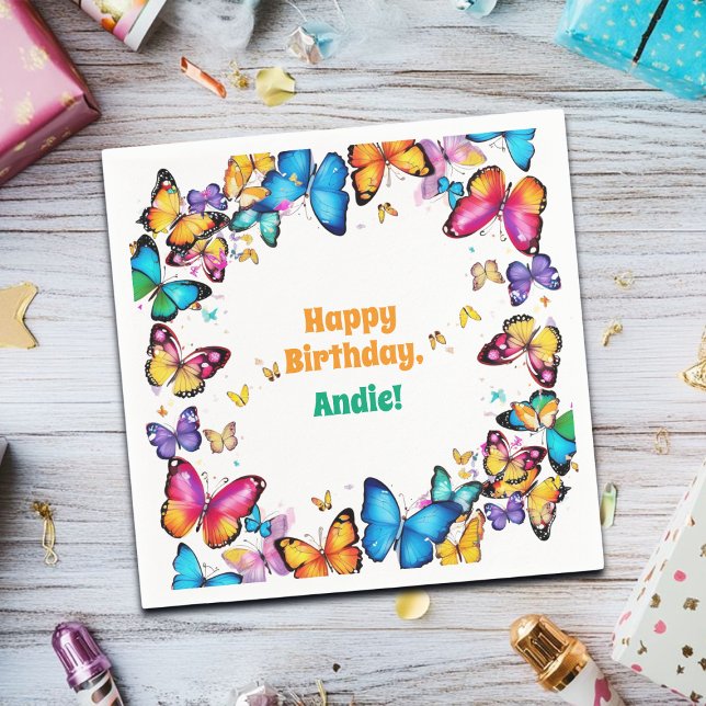 Servilleta De Papel The Joy of Butterflies Birthday Party (Subido por el creador)