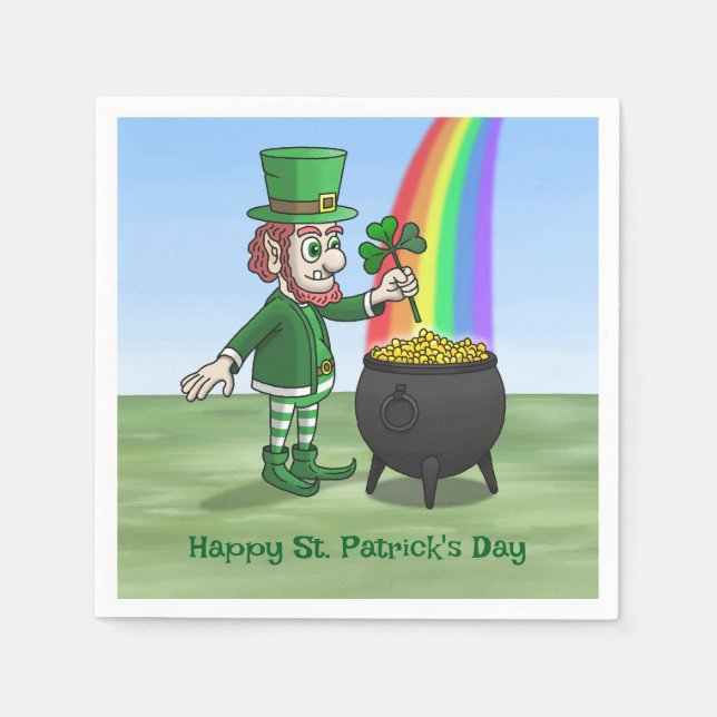 Servilleta De Papel The Leprechauns Happy St. Patricks Day (Anverso)