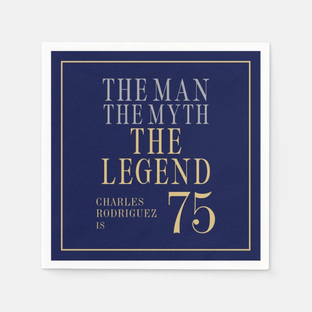 Servilleta De Papel The Man The Myth The Legend 75th Birthday (Anverso)