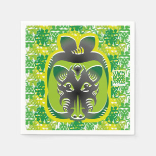 SERVILLETA DE PAPEL THE WILD BOAR EATS APPLES BY MASANSER