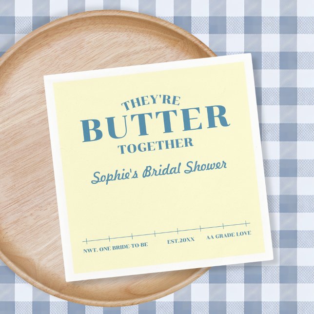 Servilleta De Papel They’re Butter Together Yellow Bridal Shower (They’re Butter Together Yellow Bridal Shower Napkins)