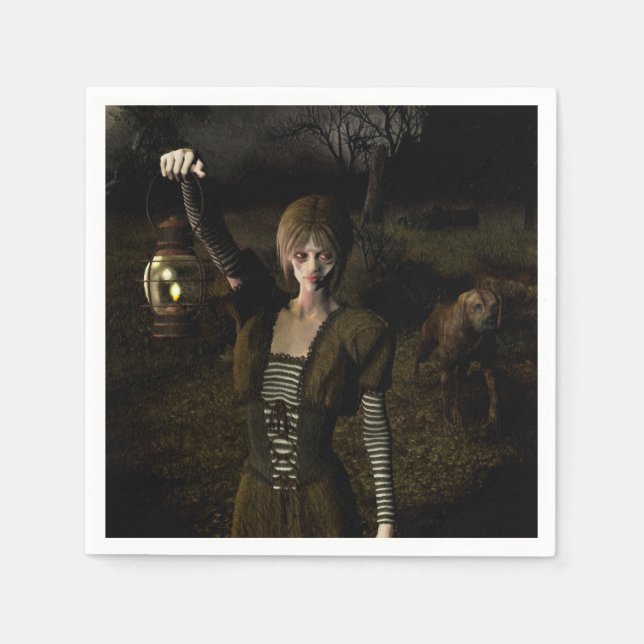 Servilleta De Papel Thin female carrying lamp (Anverso)