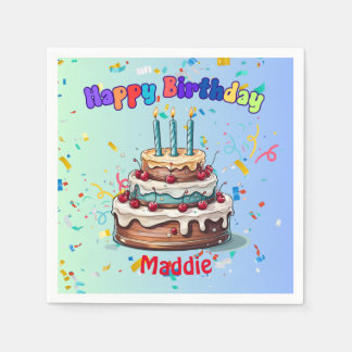 Servilleta De Papel Third Birthday party napkinsStandard Cocktail