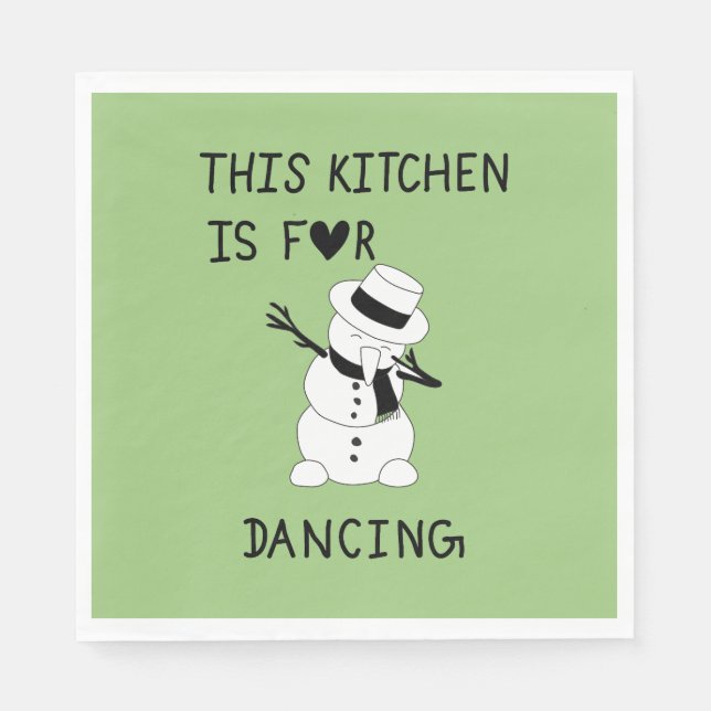 Servilleta De Papel This Kitchen is for dancing snowman (Anverso)