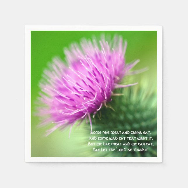 Servilleta De Papel Thistle and Selkirk Grace Cocktail servilletas de  (Anverso)