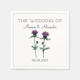 Servilleta De Papel Thistle Floral Scottish Watercolor Wedding Party