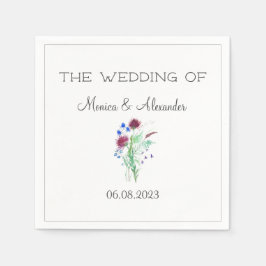 Servilleta De Papel Thistle Floral Scottish Watercolor Wedding Party