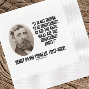 Servilleta De Papel Thoreau No es Suficiente Ser Industrioso Tampoco L