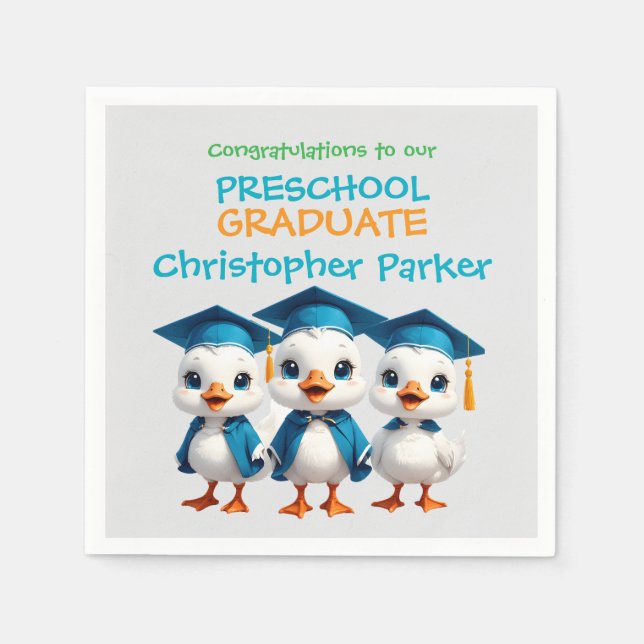 Servilleta De Papel Three Little Baby Geese Graduation Party (Anverso)