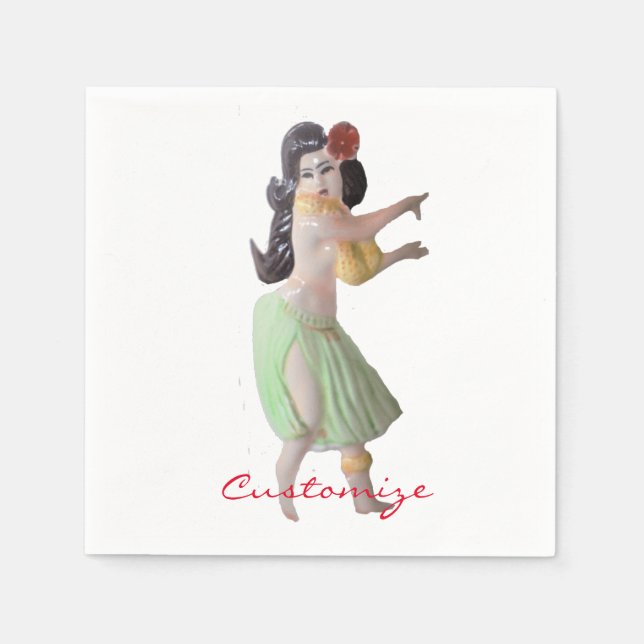 Servilleta De Papel Thunder_Cove, bailarina hawaiana de hula (Anverso)