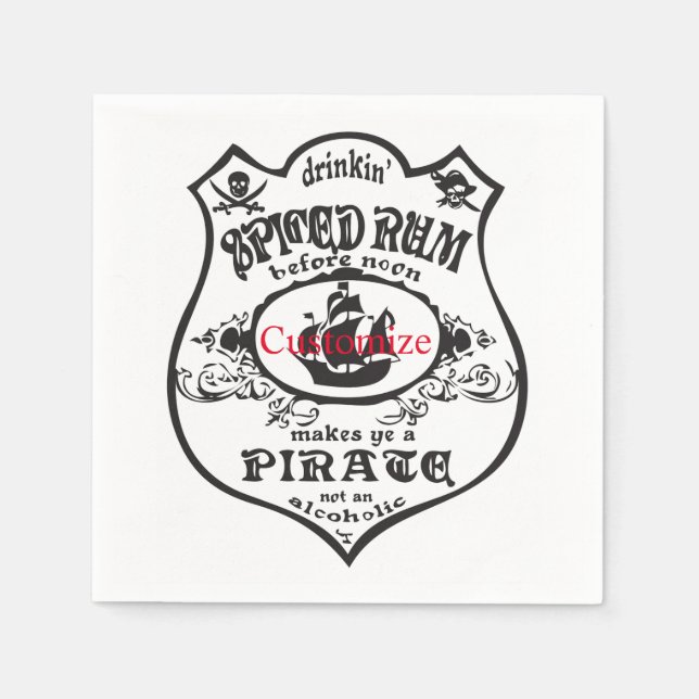 Servilleta De Papel Thunder_Cove, bebida pirata de ron picada (Anverso)