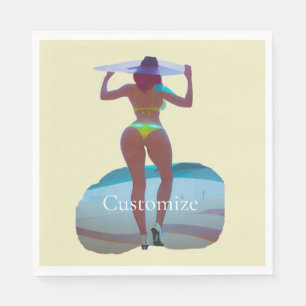 Servilleta De Papel Thunder_Cove, Chica de playa de booty en bikini