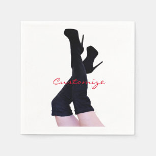 Servilleta De Papel Thunder_Cove con aletas de cuero negro de altura a