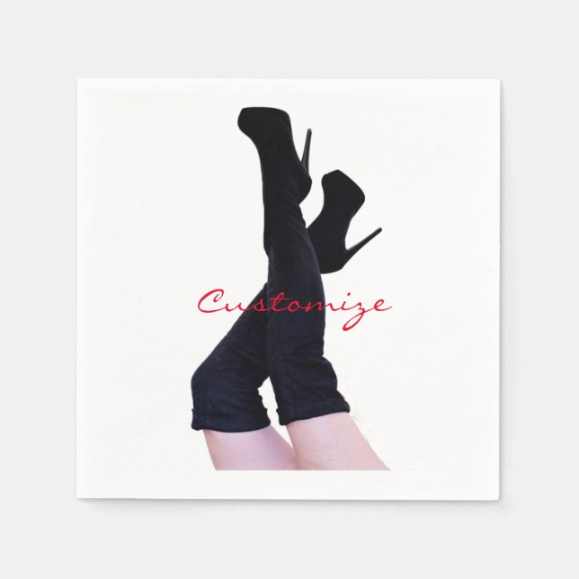 Servilleta De Papel Thunder_Cove con aletas de cuero negro de altura a (Anverso)