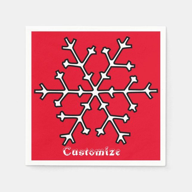 Servilleta De Papel Thunder_Cove con copos de nieve (Anverso)