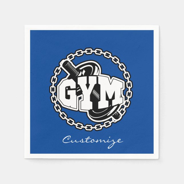 Servilleta De Papel Thunder_Cove con el logotipo Gym Barbell (Anverso)