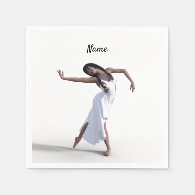 Servilleta De Papel Thunder_Cove de bailarina de vestir blanco (Anverso)