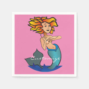 Servilleta De Papel Thunder_Cove de Sirenita de cabeza roja