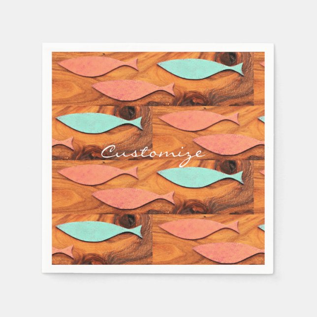 Servilleta De Papel Thunder_Cove de tres patrones de peces (Anverso)