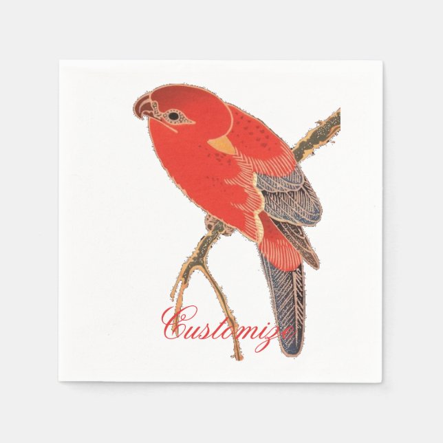 Servilleta De Papel Thunder_Cove, loro rojo tropical (Anverso)