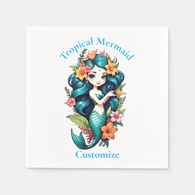 Servilleta De Papel Thunder_Cove, Sirena Tropical (Anverso)