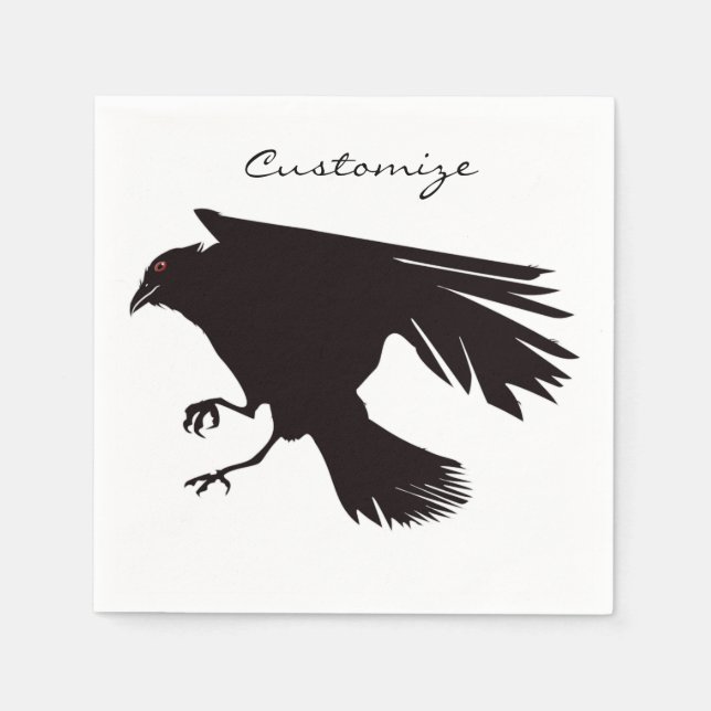 Servilleta De Papel Thunder_Cove volador de raven negro (Anverso)