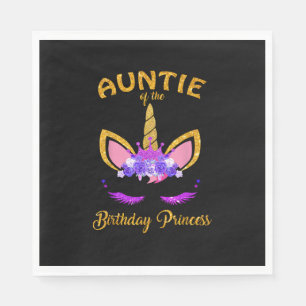 Servilleta De Papel Tía de la princesa de cumpleaños Unicornio Chica T
