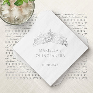 Servilleta De Papel Tiara Corona Elegante Quinceañera