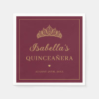 Tiara Elegante de Oro y Rojo para Quinceañera
