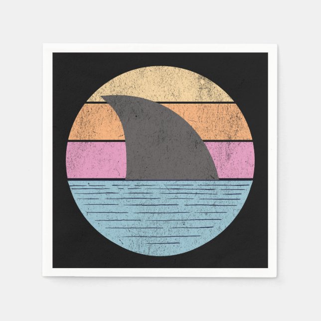 Servilleta De Papel Tiburón al atardecer (Anverso)