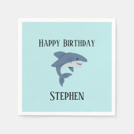 Servilleta De Papel Tiburón azul chiflado personalizado