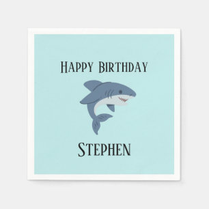 Servilleta De Papel Tiburón azul lindo personalizado