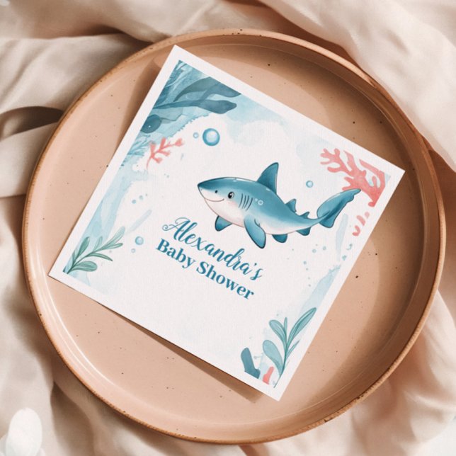 Servilleta De Papel Tiburón bajo el mar Animales oceánicos (Subido por el creador)