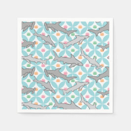 Servilleta De Papel Tiburones nadando en la corriente de mediados del 