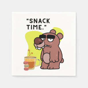 SERVILLETA DE PAPEL ¡TIEMPO!- ANIMAL-FUNNY- CAFÉ-COOKIS