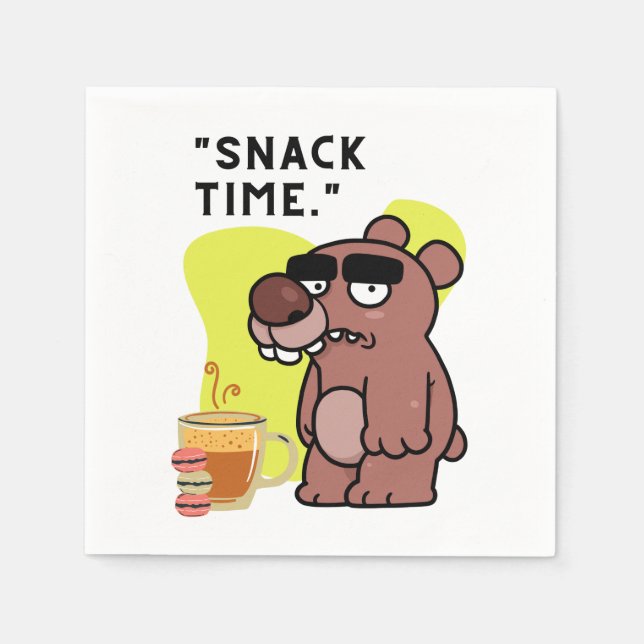 SERVILLETA DE PAPEL ¡TIEMPO!- ANIMAL-FUNNY- CAFÉ-COOKIS (Anverso)