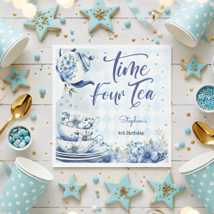 Servilleta De Papel Tiempo cuatro té, cuarto cumpleaños para los niños