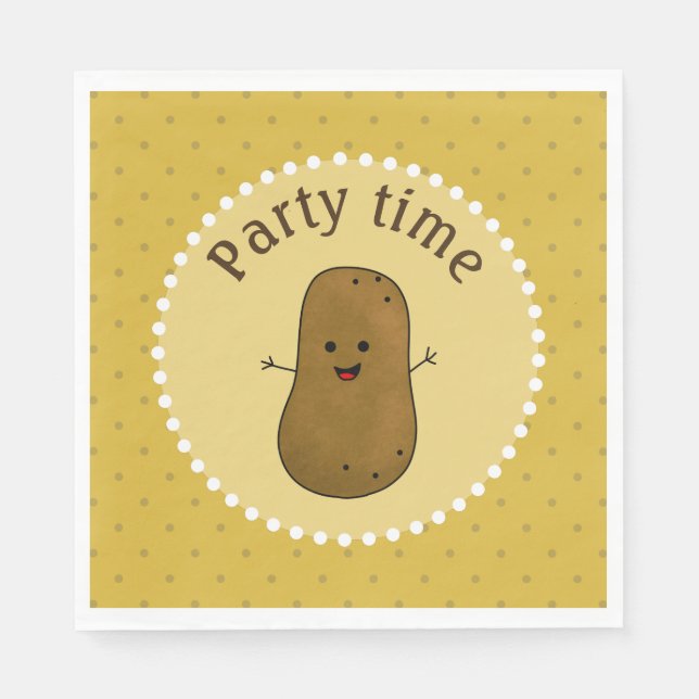 Servilleta De Papel Tiempo de fiesta de la papa feliz (Anverso)