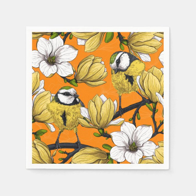 Servilleta De Papel Tiempo de primavera en amarillo (Anverso)