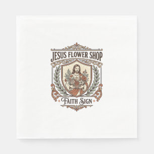 Servilleta De Papel Tienda de Flores Jesús Señal de Fe Tienda de Flore