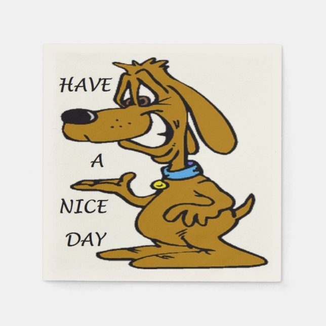 SERVILLETA DE PAPEL "TIENE UN DÍA AGRADABLE" PERRO DE PUPPY (Anverso)