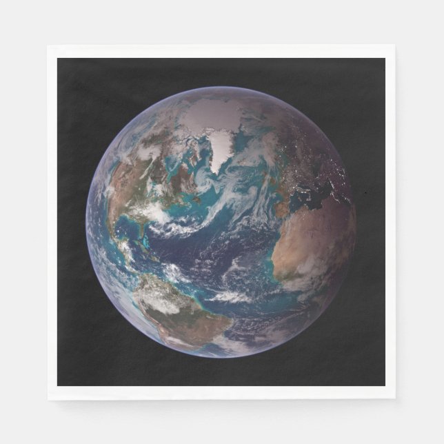 Servilleta De Papel Tierra de Mármol Azul (Hemisferio Occidental) (Anverso)