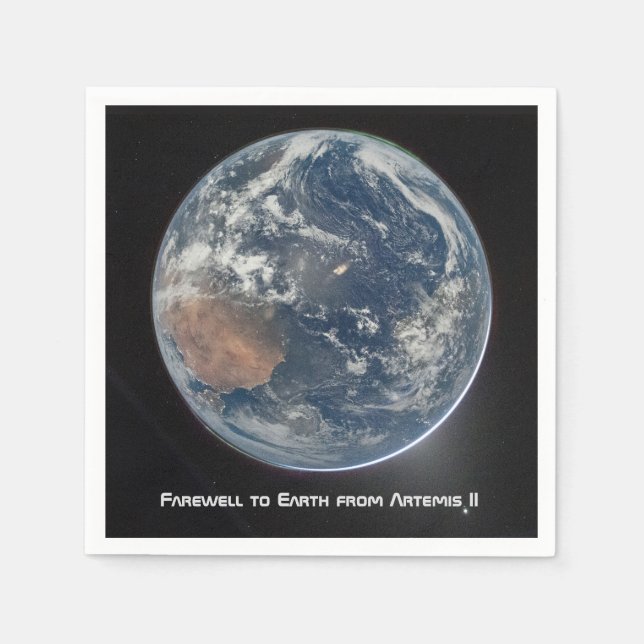 Servilleta De Papel Tierra desde Artemis II (Anverso)